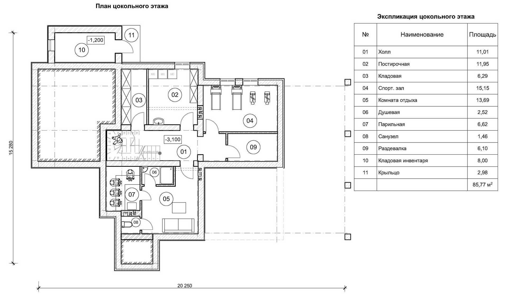 Проект трирівневого особняка