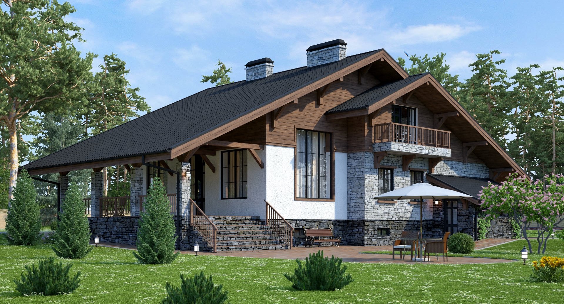 Проект трирівневого особняка