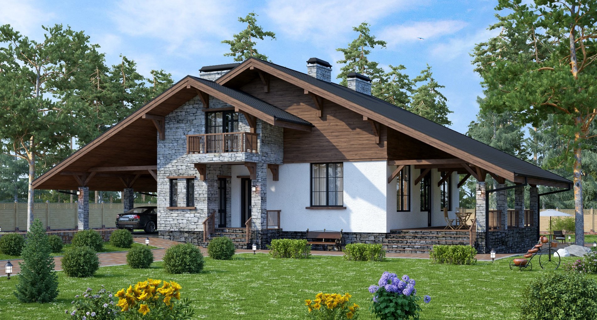 Проект трирівневого особняка