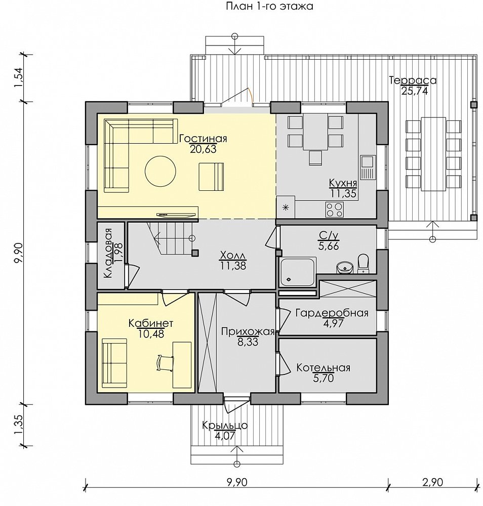 Небольшой дом в стиле лофт